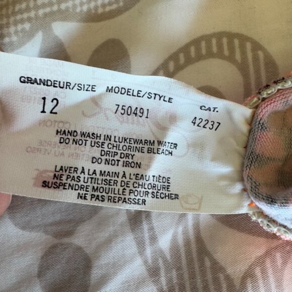 90s Neon Pink and Orange Print Bikini by Baltex - Picture 10 of 12